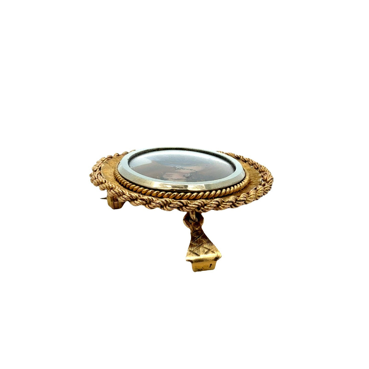Vintage 18k Yellow Gold & 0.02ctw Diamond Victorian Lady Portrait Pin/Pendant3