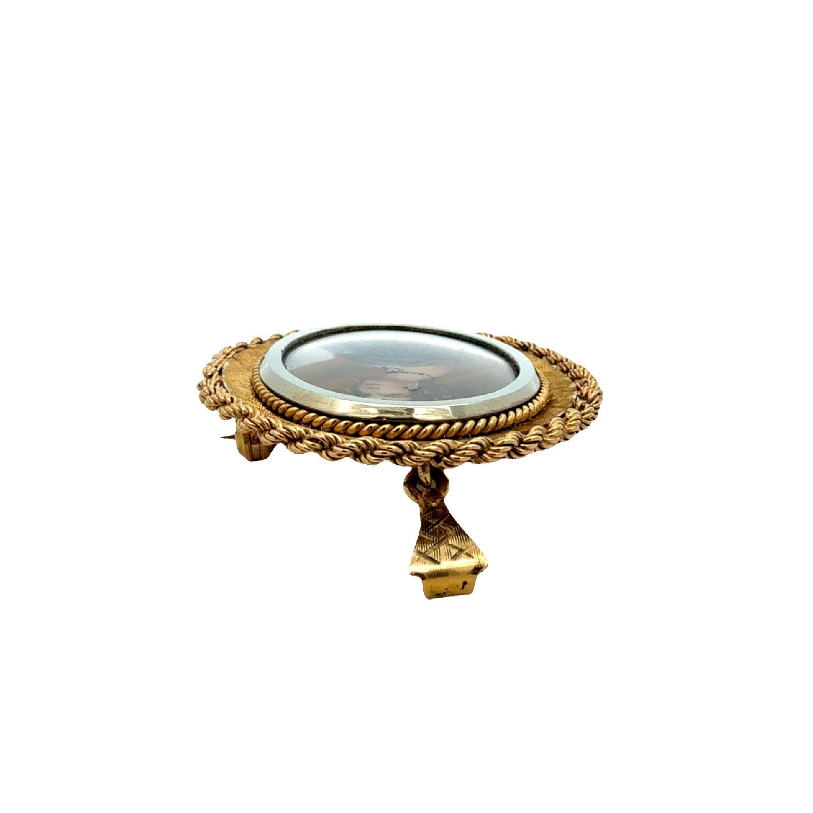 Vintage 18k Yellow Gold & 0.02ctw Diamond Victorian Lady Portrait Pin/Pendant3