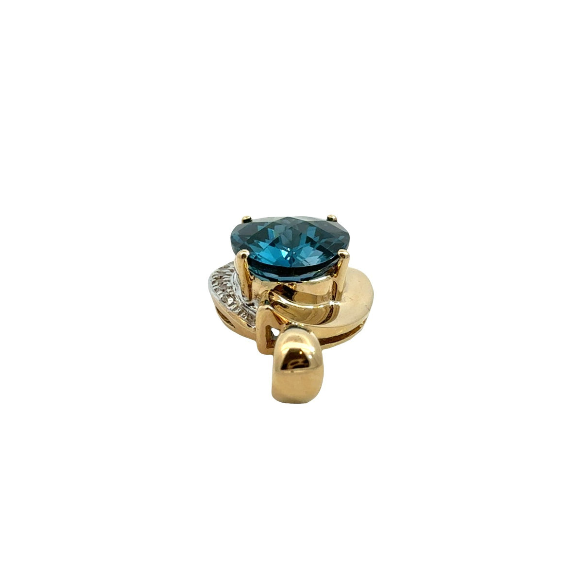 14k Yellow Gold 6.51tcw Oval Topaz and 0.08cttw Diamond Pendant3