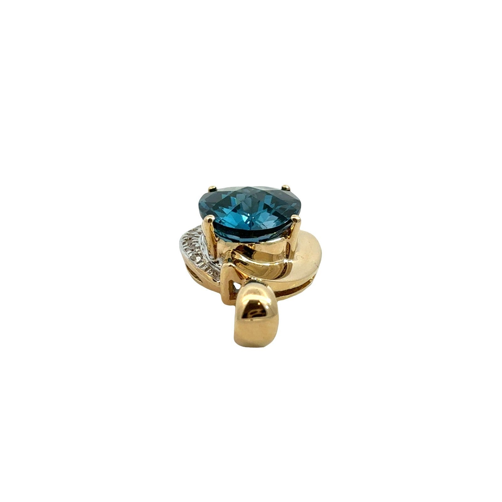 14k Yellow Gold 6.51tcw Oval Topaz and 0.08cttw Diamond Pendant3