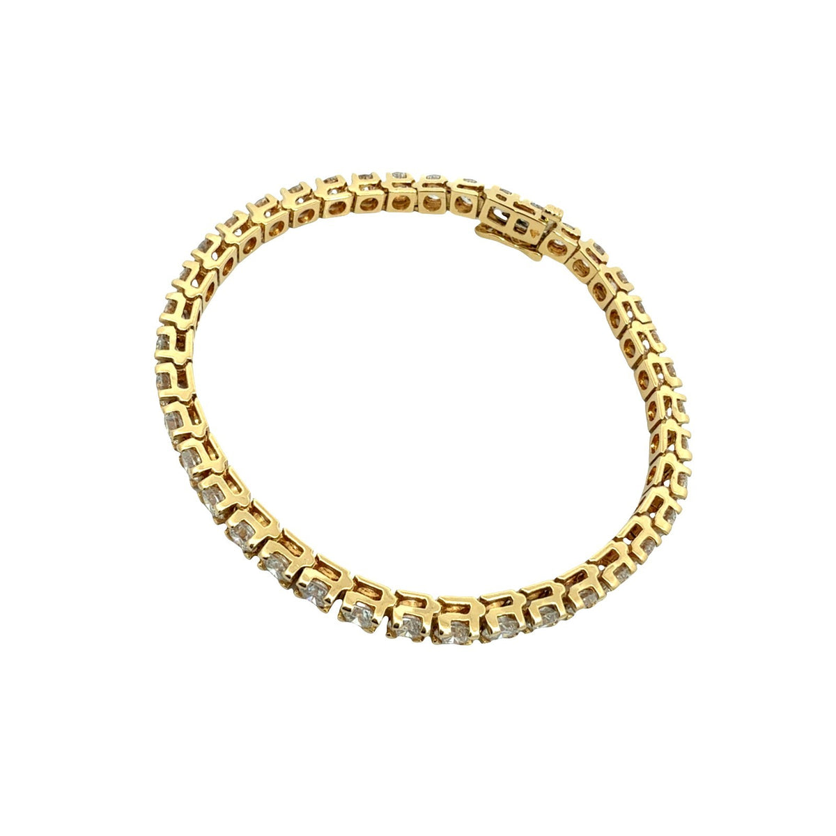18k Yellow Gold and 9.13cttw Diamond Tennis Bracelet1