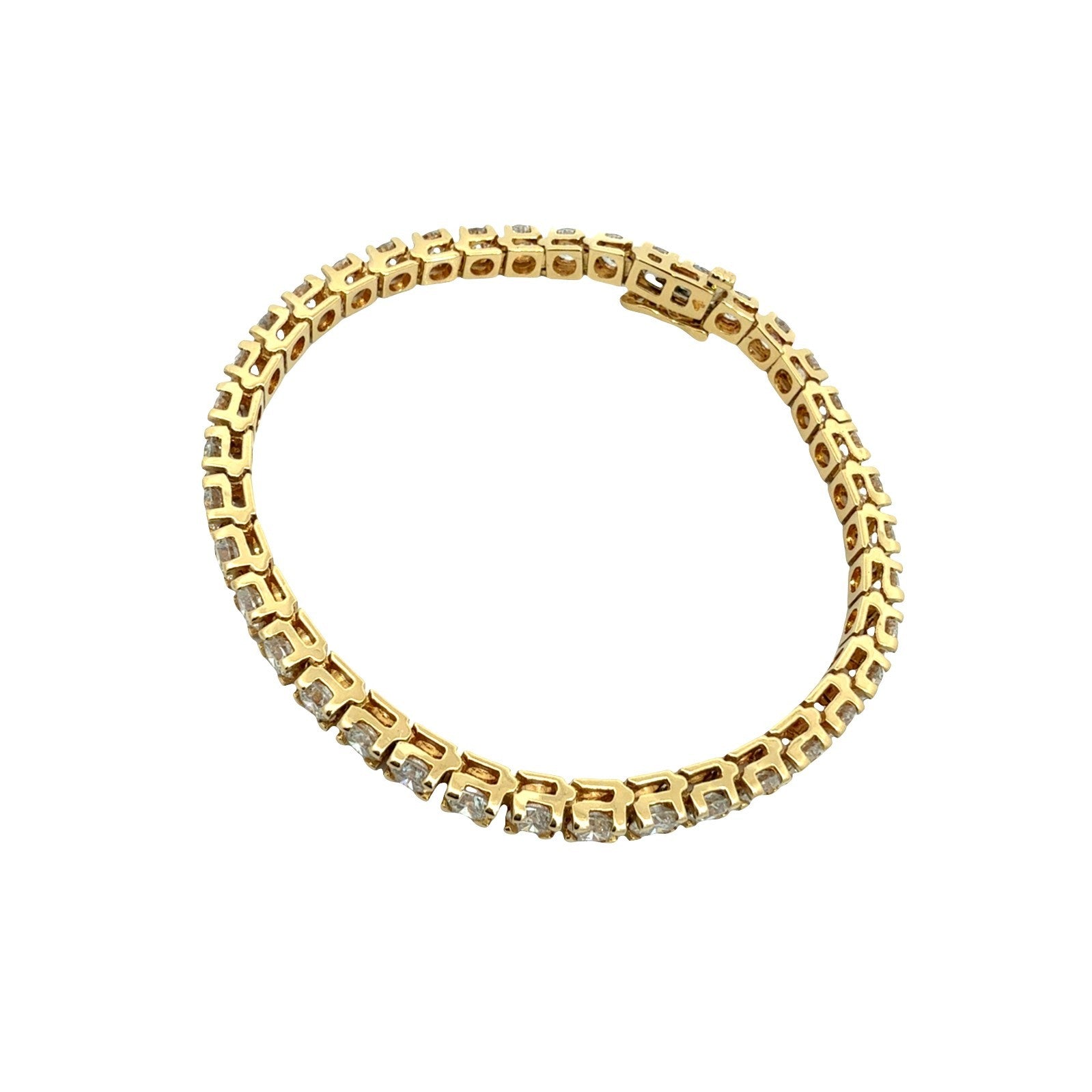 18k Yellow Gold and 9.13cttw Diamond Tennis Bracelet1