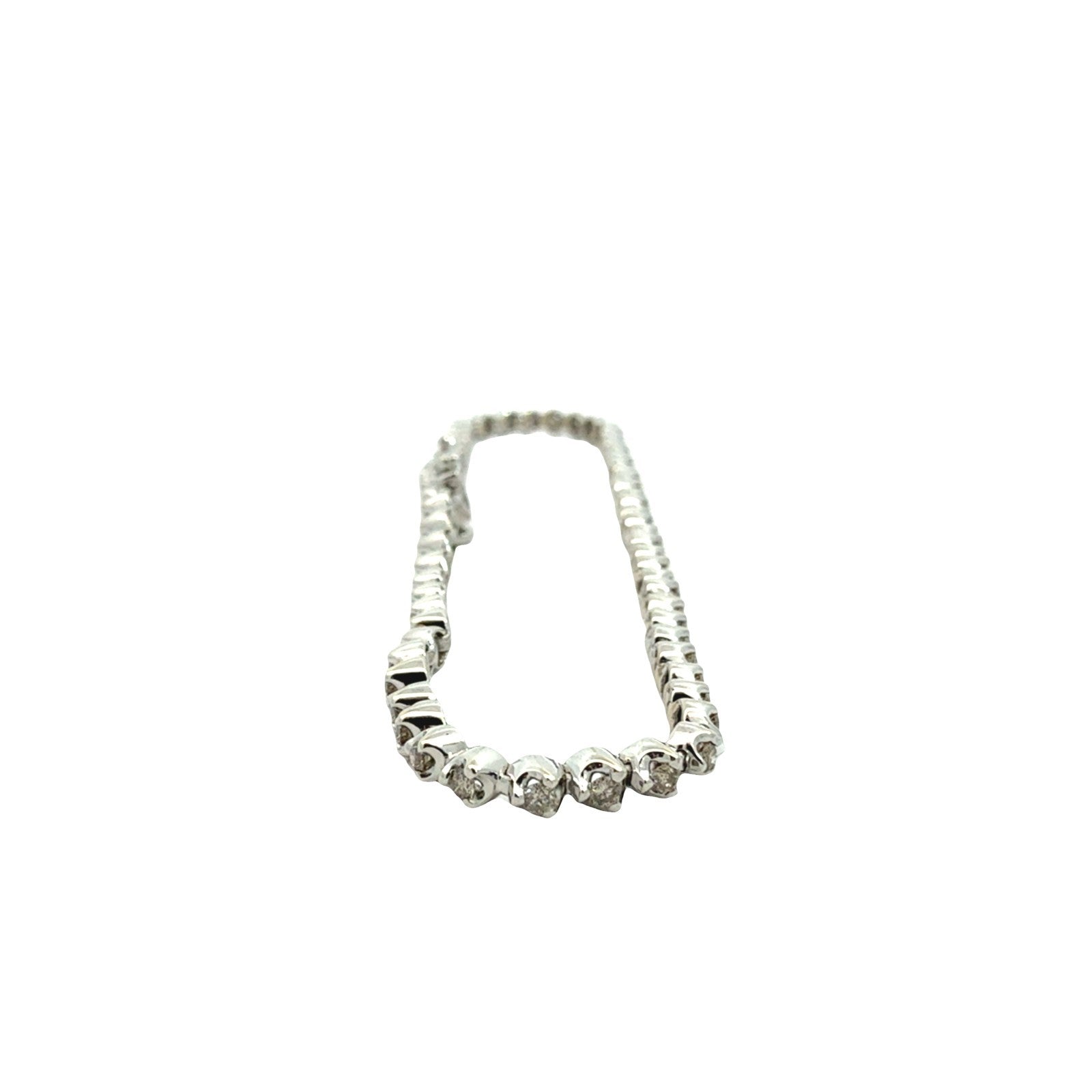 10k White Gold and Round Brilliant 1.24cttw Diamond Tennis Bracelet4