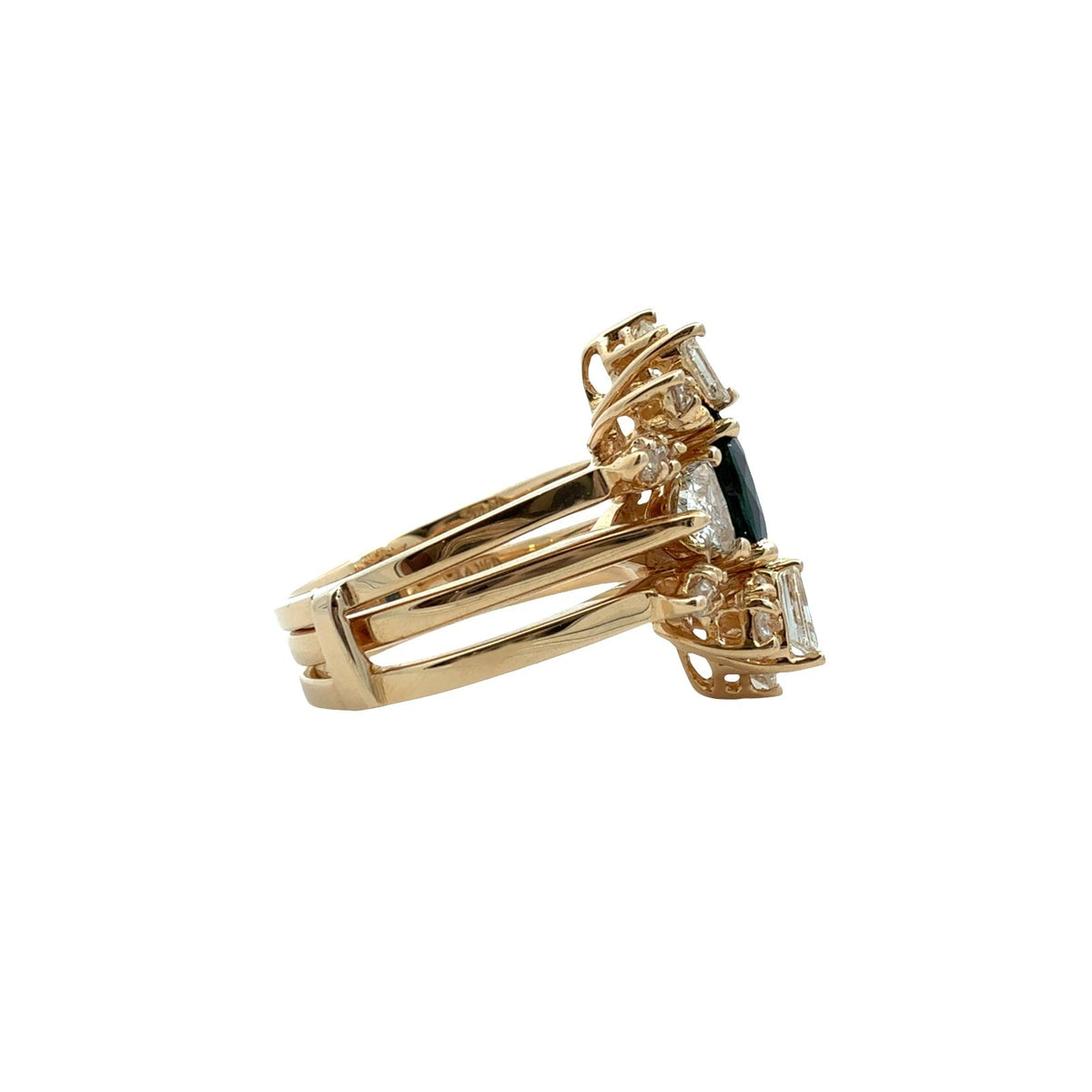 14k Yellow Gold 1.25tcw Sapphire 1.47cttw Diamond Cocktail Ring with Enhancer5