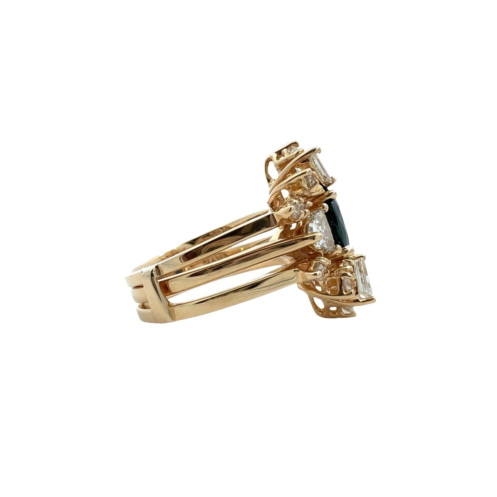 14k Yellow Gold 1.25tcw Sapphire 1.47cttw Diamond Cocktail Ring with Enhancer5
