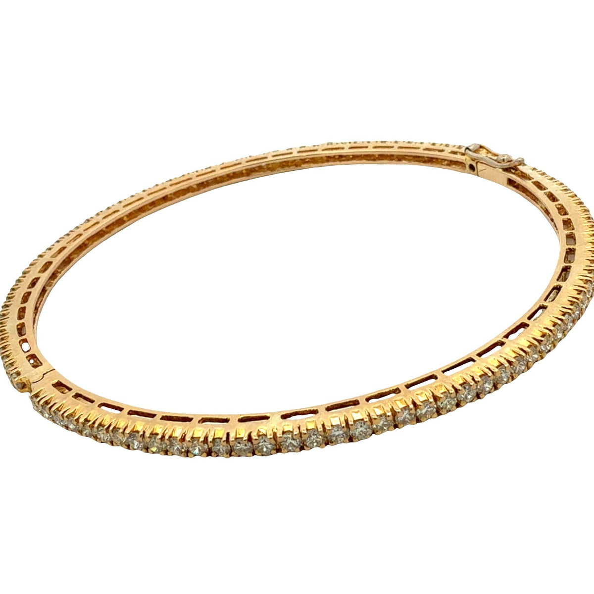 18k Yellow Gold and 3.03ctw Diamond Bangle Bracelet 7.25"1