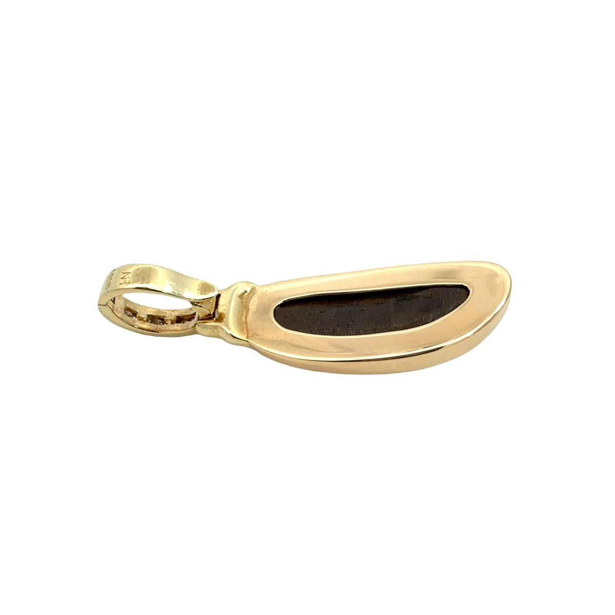 14k Yellow Gold Blue Opal and 0.08cttw Diamond Enhancer Pendant6