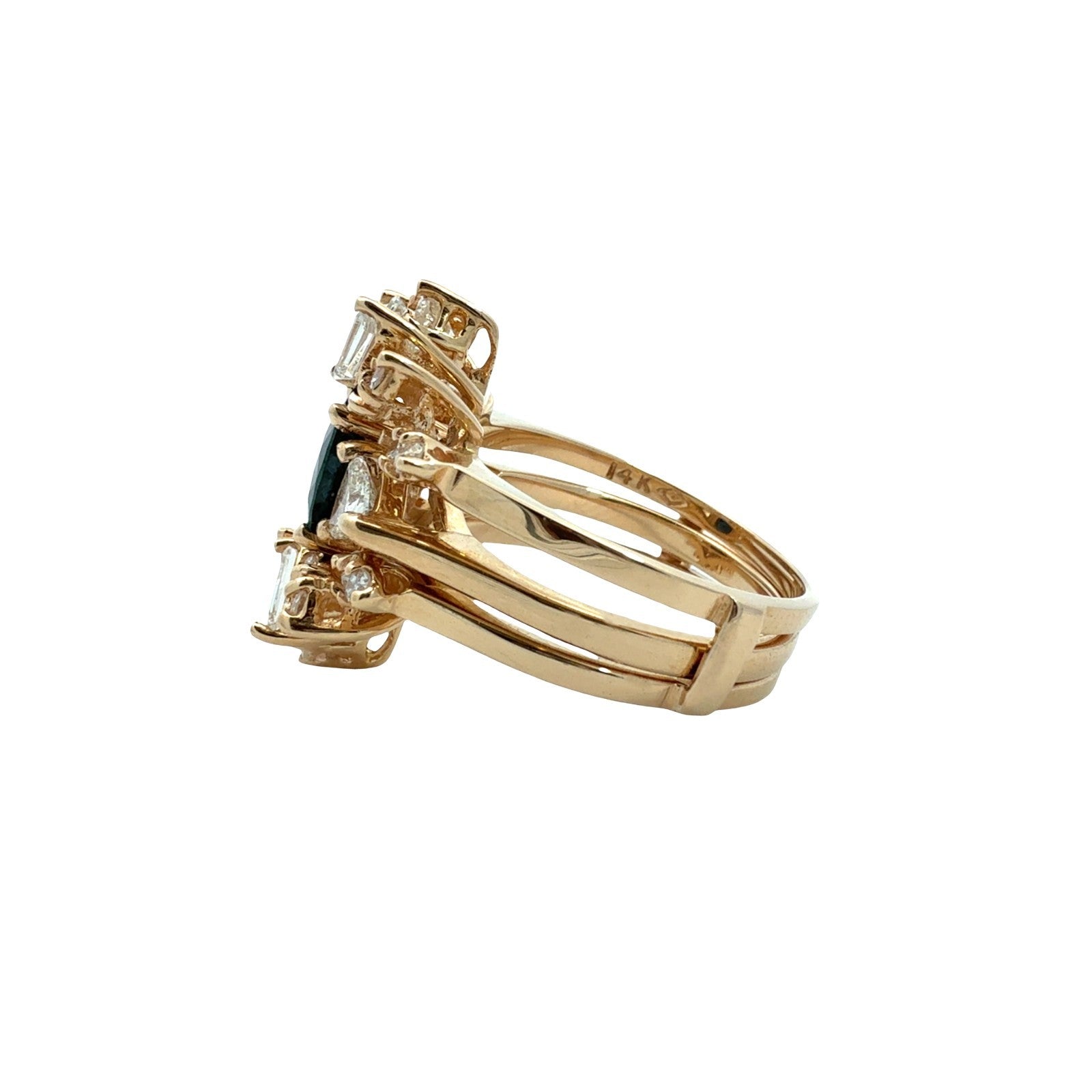 14k Yellow Gold 1.25tcw Sapphire 1.47cttw Diamond Cocktail Ring with Enhancer3