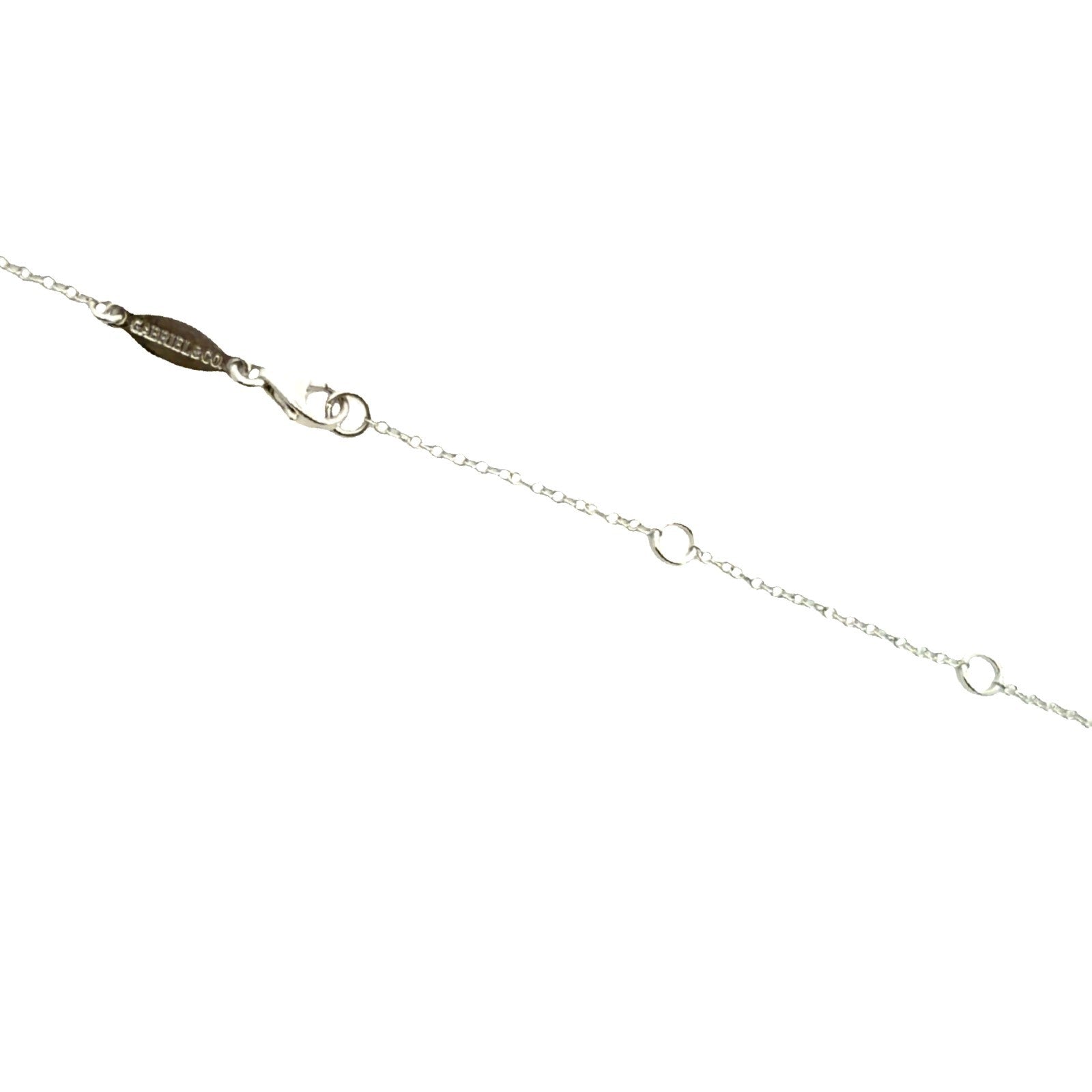14k White Gold 0.16cttw Diamond Pave Hoop Pendant Necklace 17.5"4