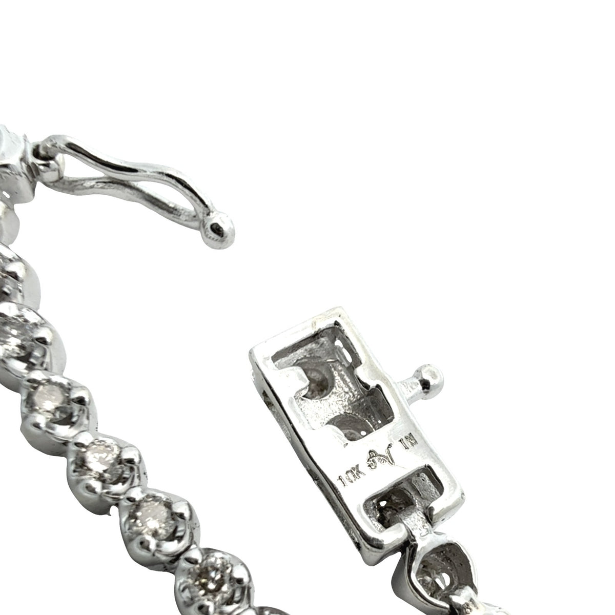 10k White Gold and Round Brilliant 1.24cttw Diamond Tennis Bracelet6