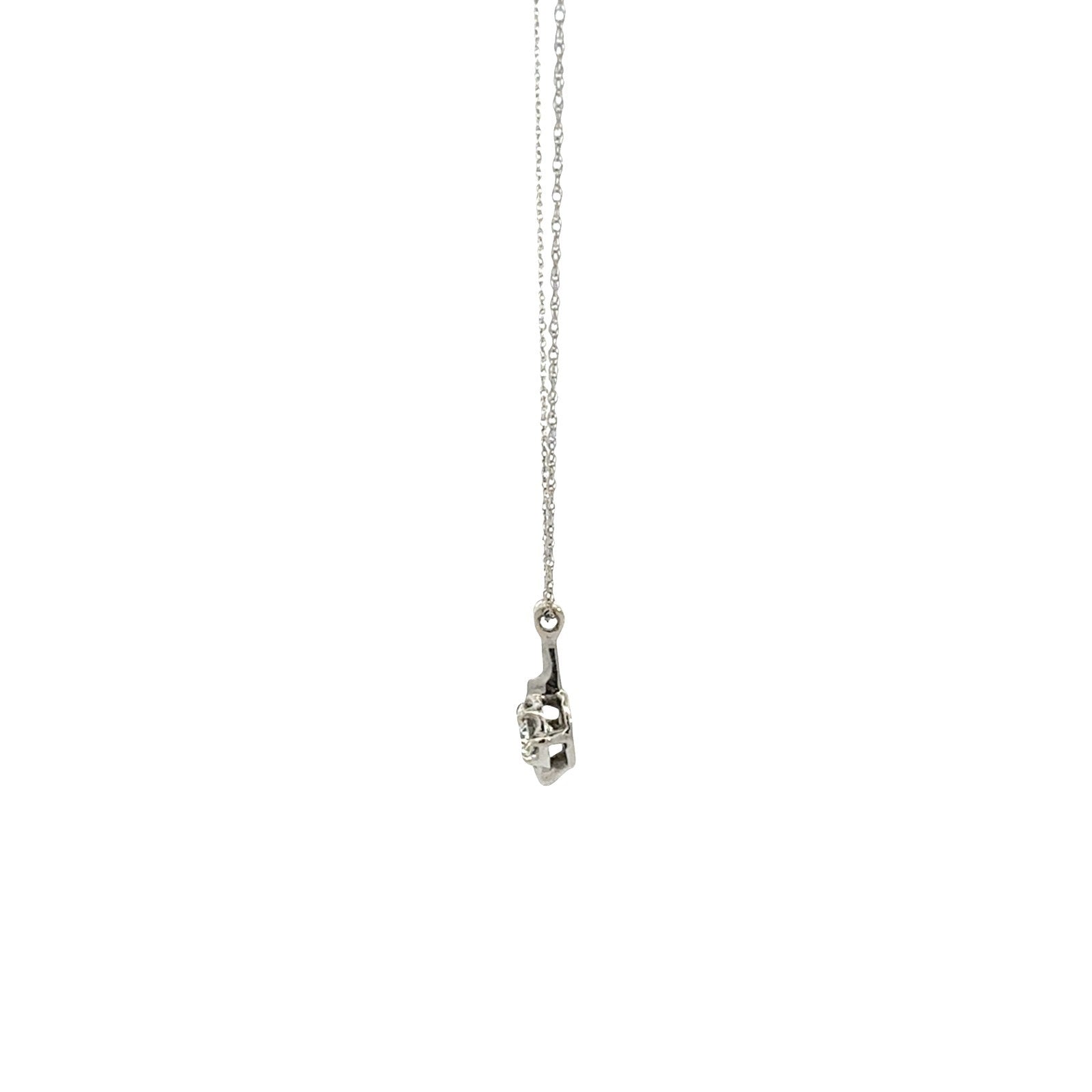 14k White Gold Solitaire 0.30tcw Diamond Compass-Set Pendant Necklace2