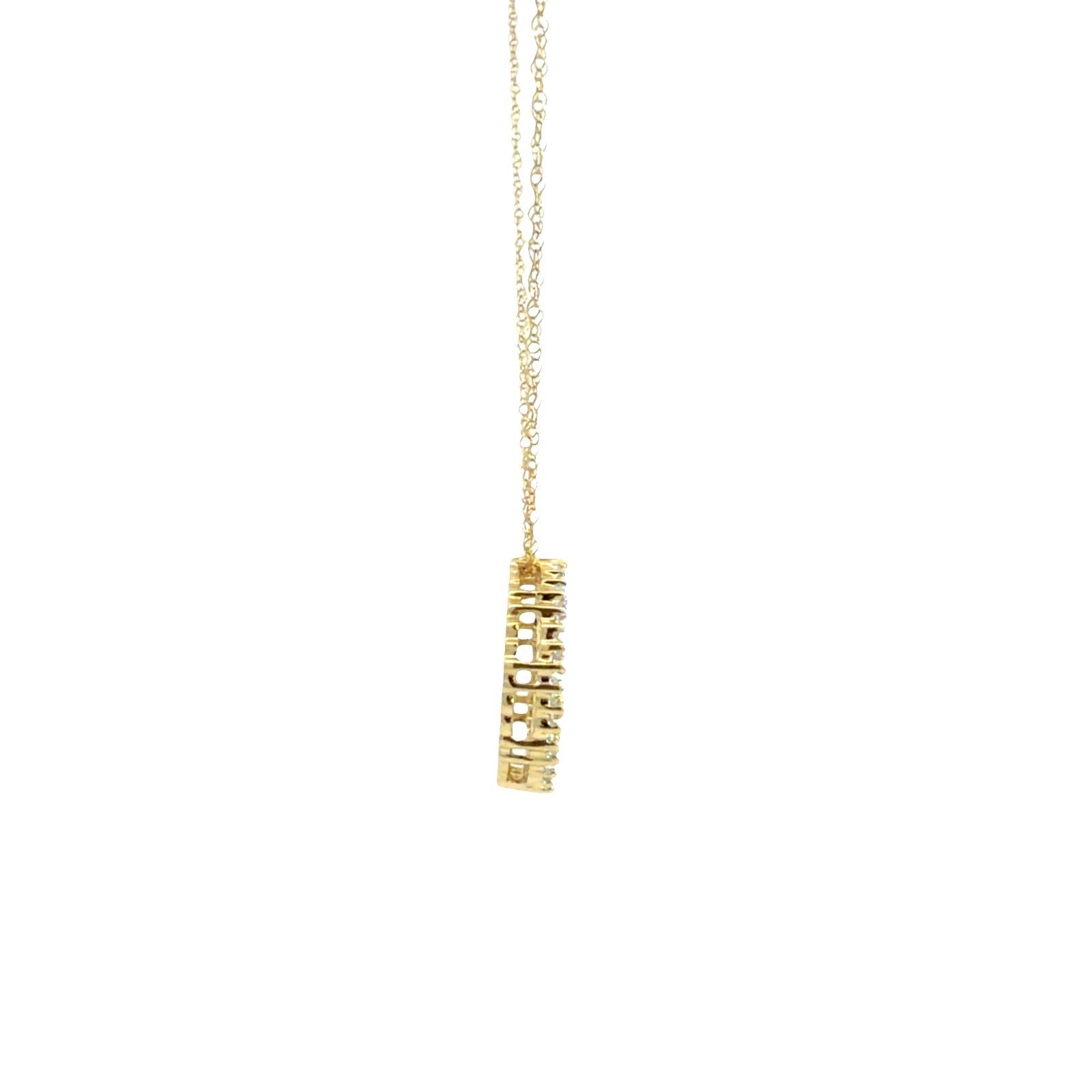 14k Yellow Gold Baguette 0.36cttw Diamond Slider Circle Pendant Necklace 18"2