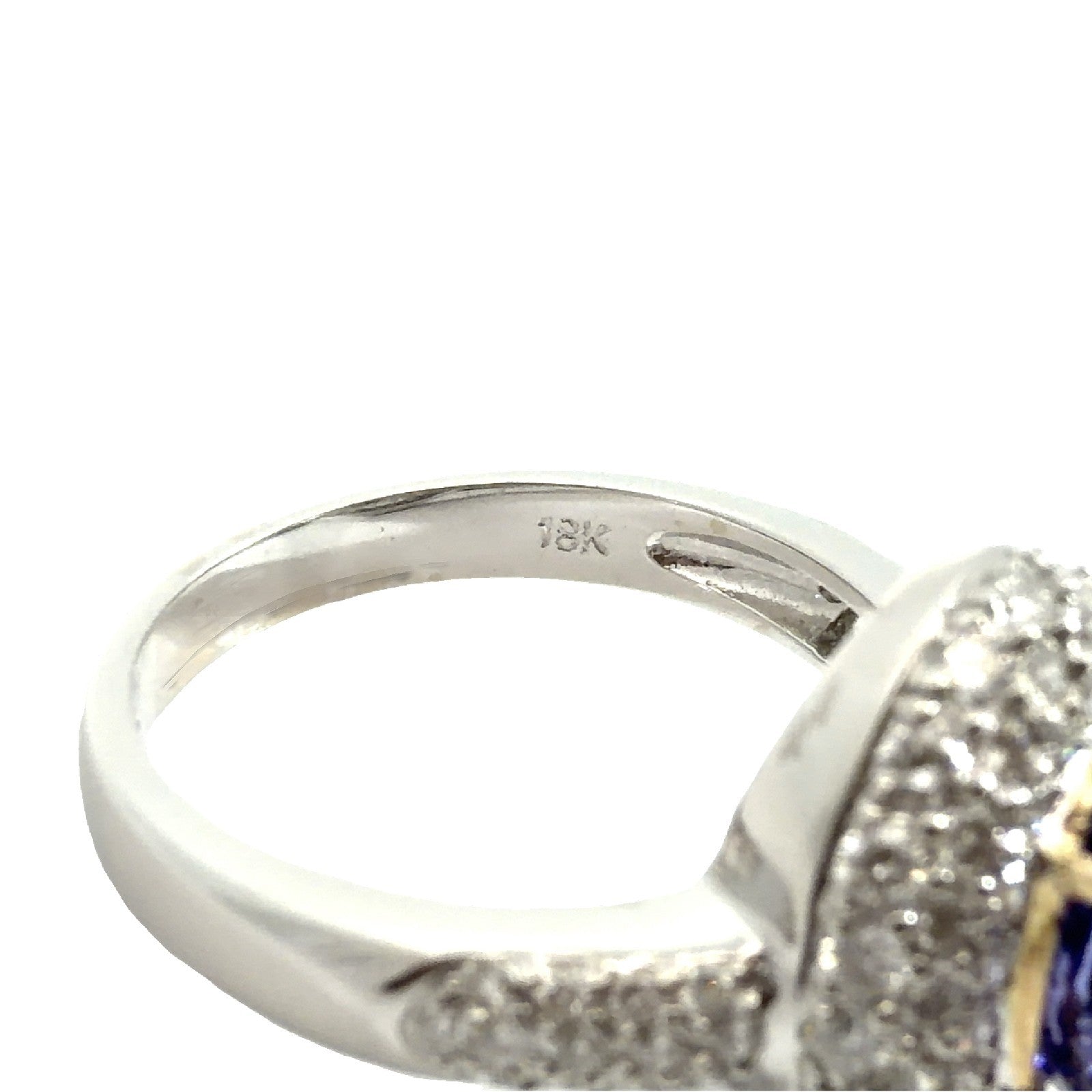 18k White Gold Oval 2.23tcw Tanzanite 1.03cttw Diamond Triple Halo Ring Size 7.55