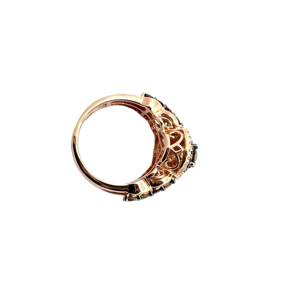 14k Rose Gold Round 1.62cttw Diamond Double Halo Cocktail Ring5