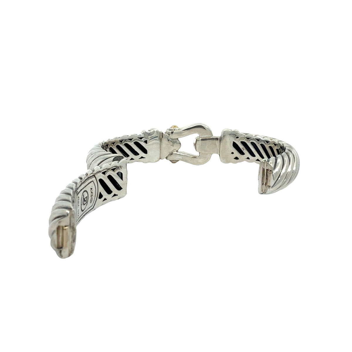 David Yurman Waverly Cable Sterling Silver & 18k Yellow Gold Buckle Bracelet M5