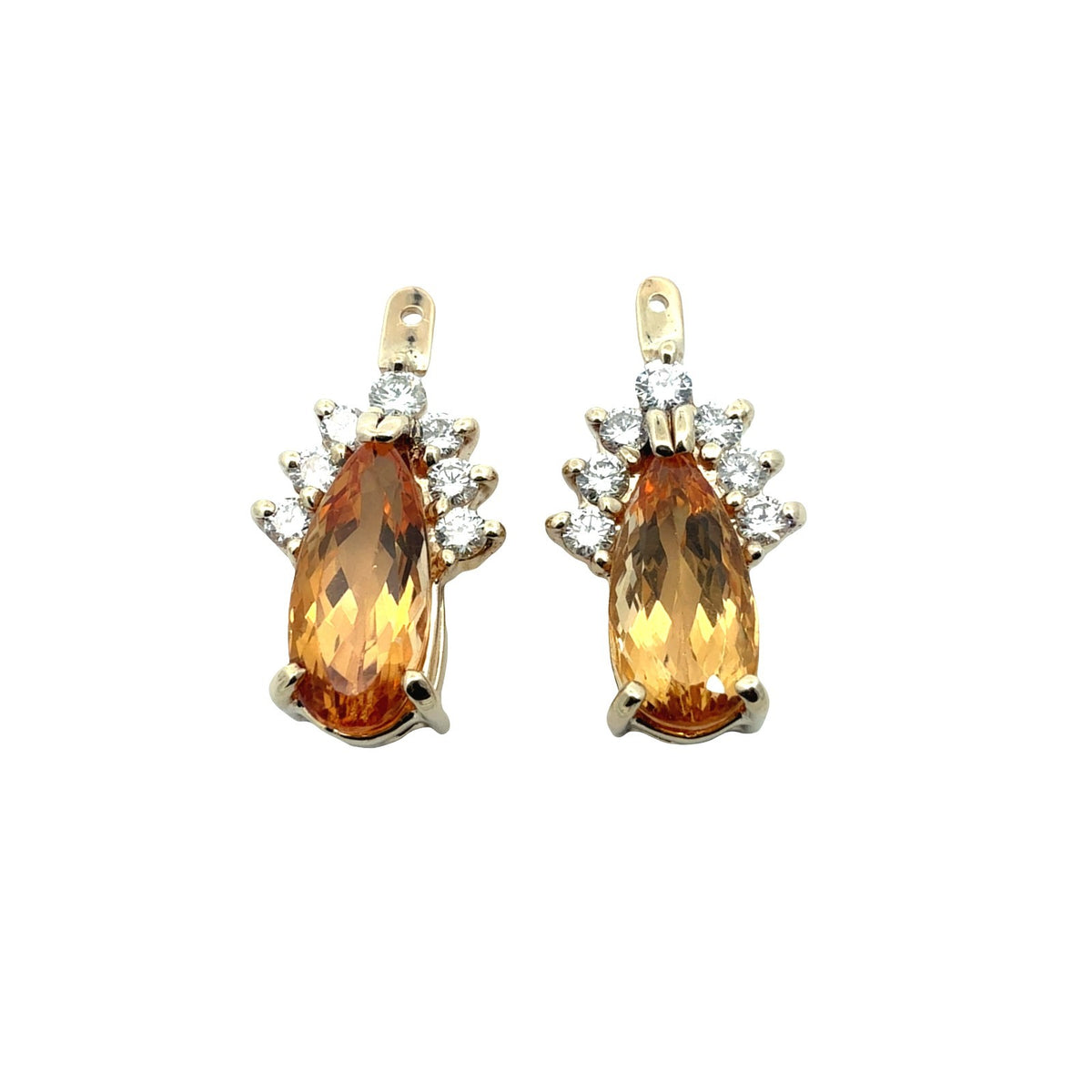 13k Yellow Gold 6.04cttw Yellow Topaz and 0.81cttw Diamond Earring Jackets0