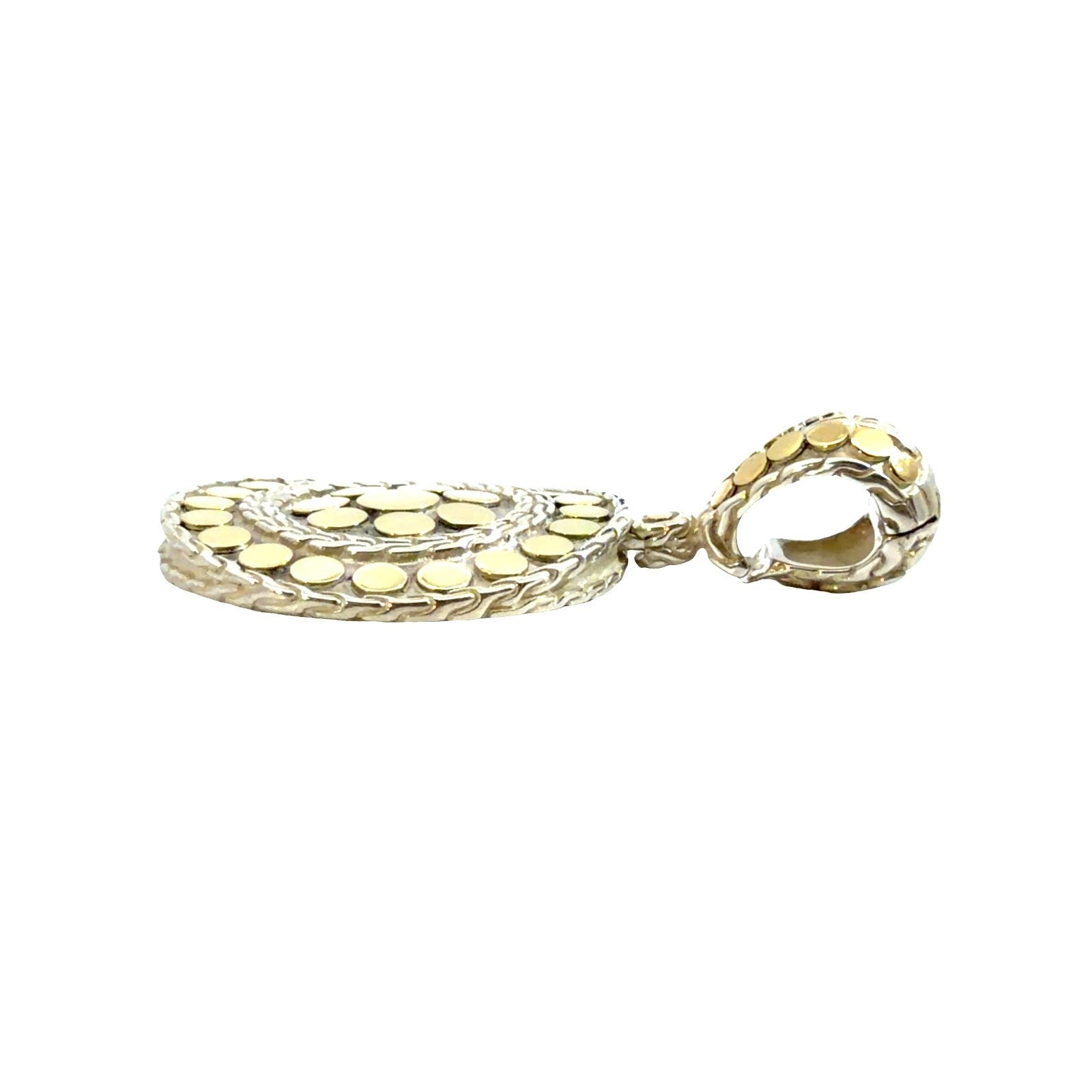 John Hardy Dot Collection Sterling Silver & 1/3 18k Yellow Gold Enhancer Pendant3