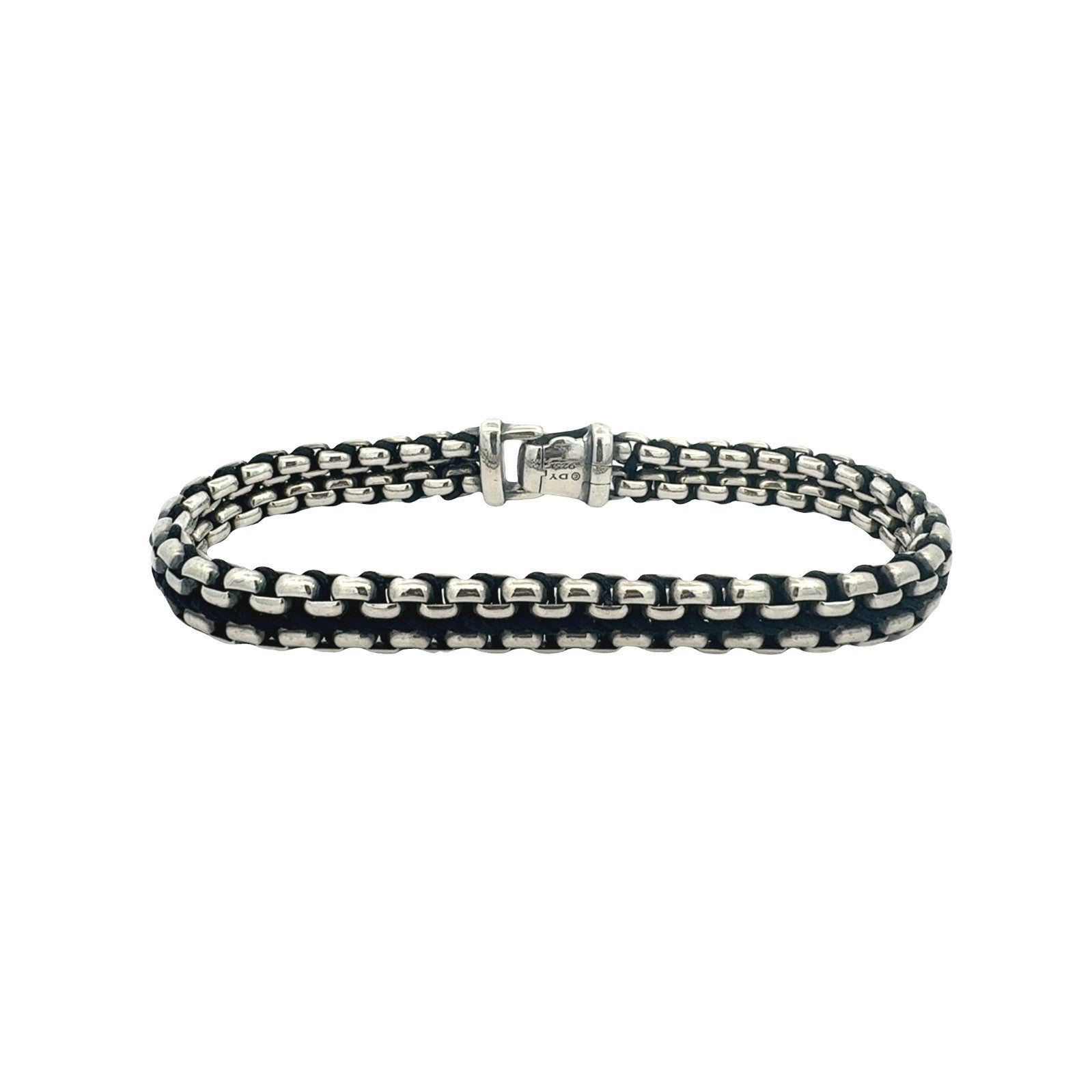 David Yurman Sterling Silver Men's Woven Box Chain Bracelet4