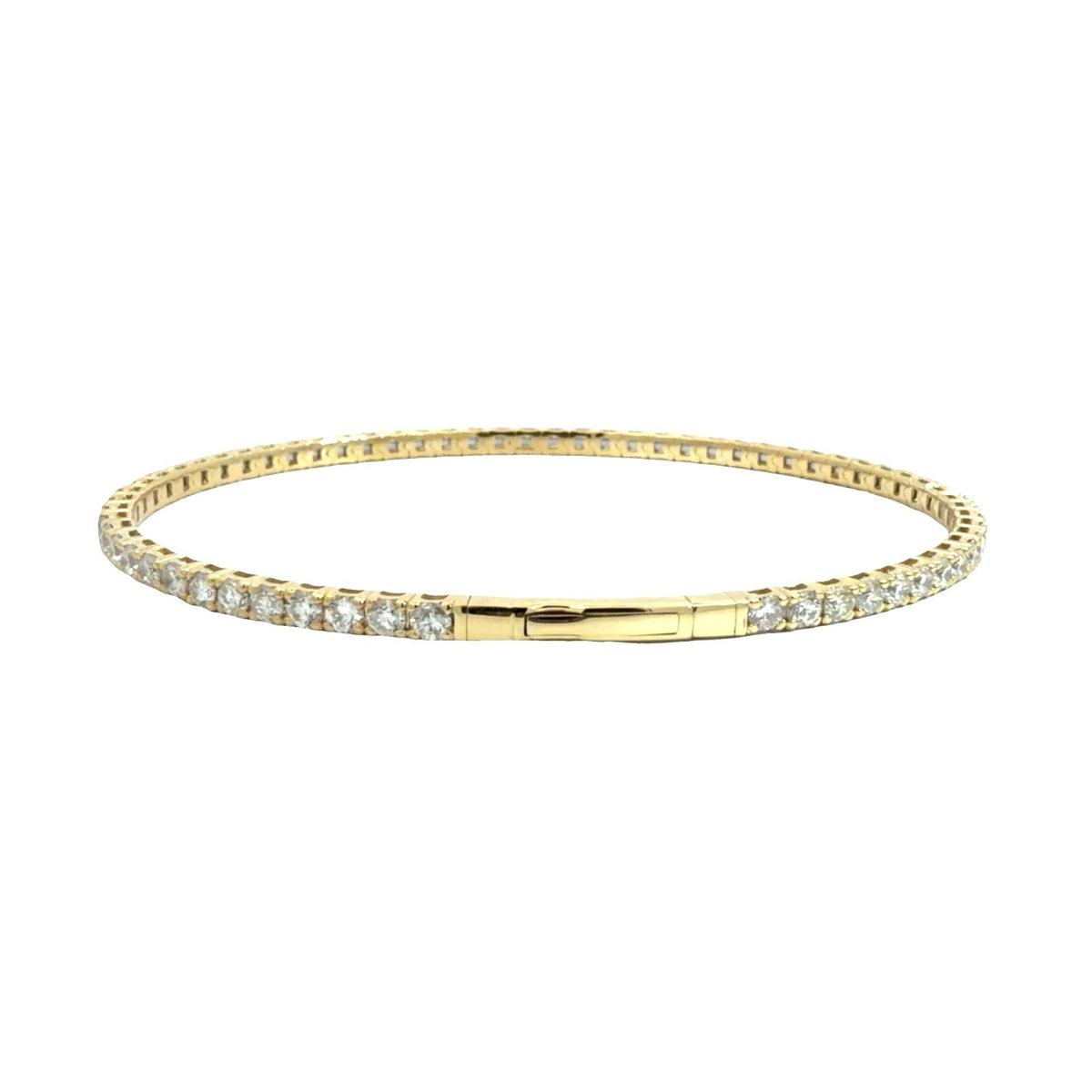 The Jewel Box 14k Yellow Gold 3.37ctw Diamond Flex Bangle Tennis Bracelet2
