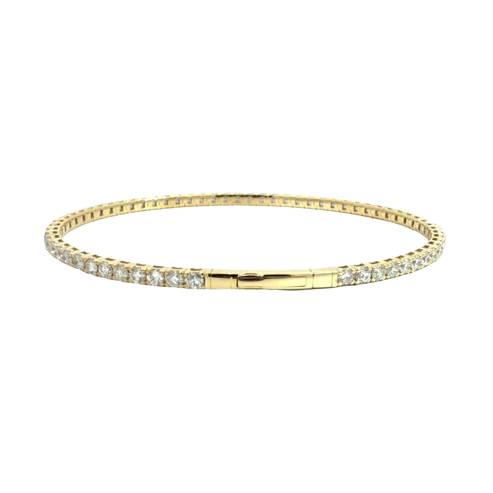 The Jewel Box 14k Yellow Gold 3.37ctw Diamond Flex Bangle Tennis Bracelet2