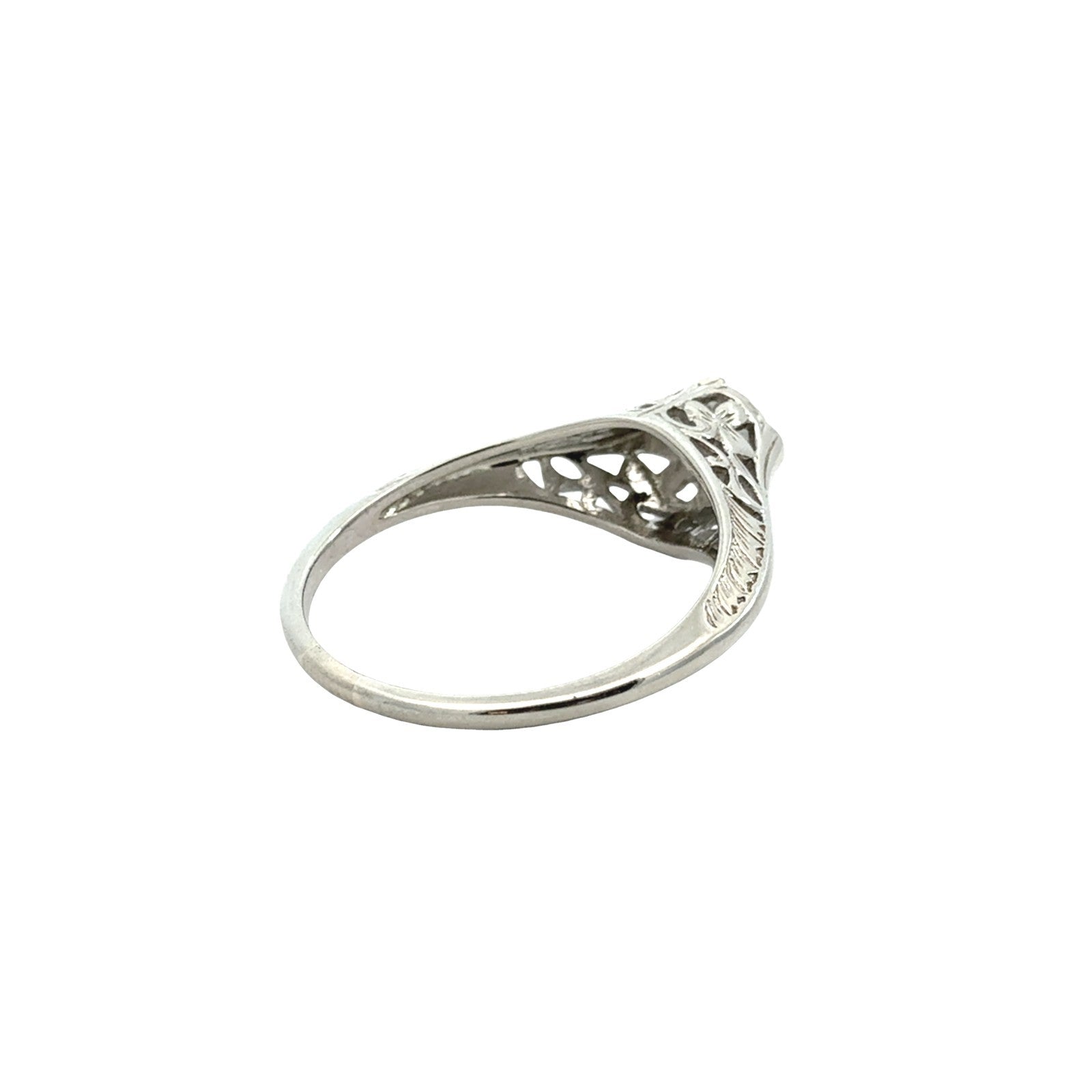 Vintage 18k White Gold 0.77tcw Diamond Solitaire Filigree Engagement Ring4