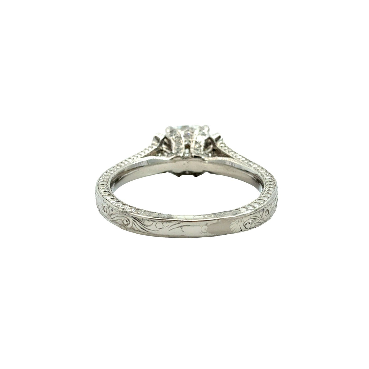 Platinum Pavé Split Shank Cushion-Cut 2.63cttw (2.01tcw) Diamond Engagement Ring4