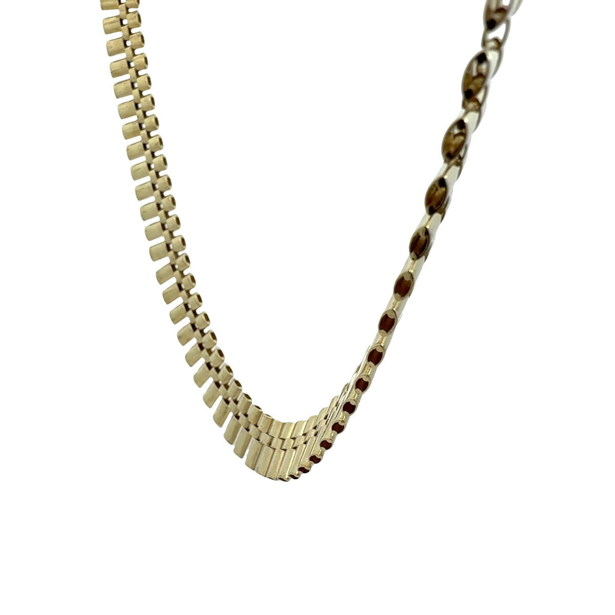 14k Yellow Gold Watch-Style Presidential Link Chain Necklace 16.5"4