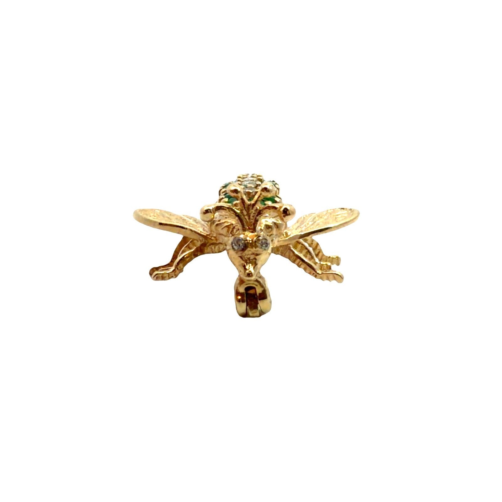 Vintage EMA Yellow Gold 0.14ctw Emerald & 0.09ctw Diamond Bug Brooch4