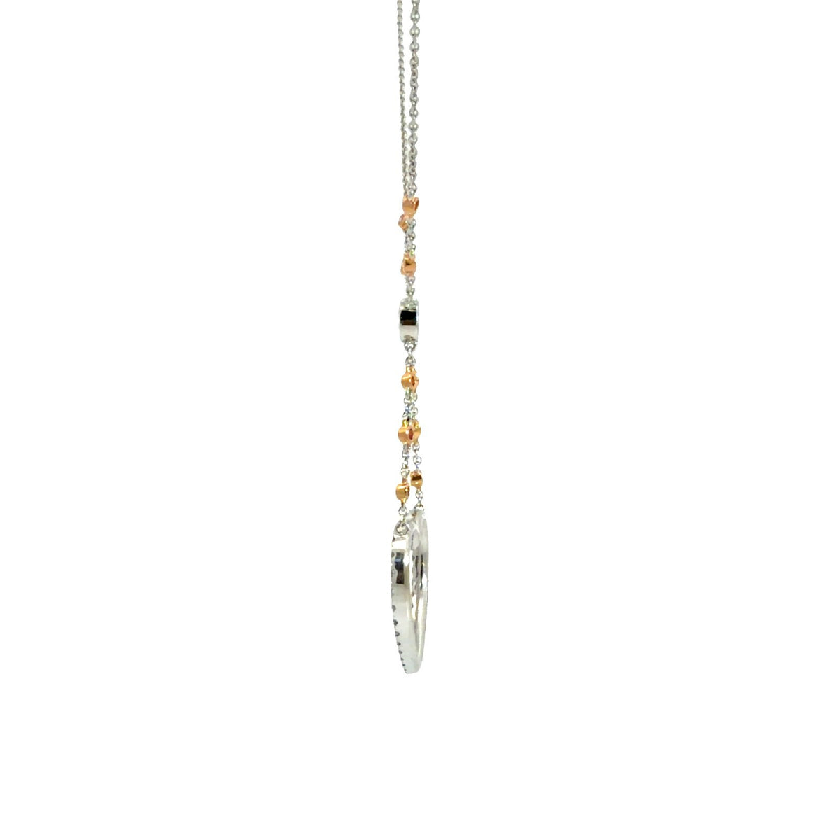 18k Multi-Tone Gold & 0.48cttw Diamond Heart Pendant Necklace 20"3