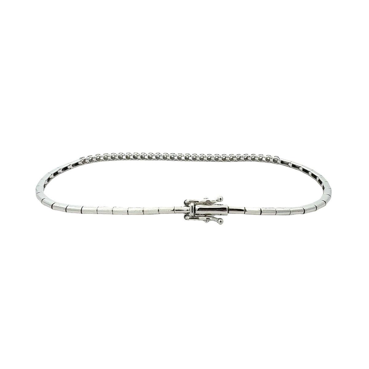 NEW 14k White Gold and 0.20cttw Diamond Station Bracelet3
