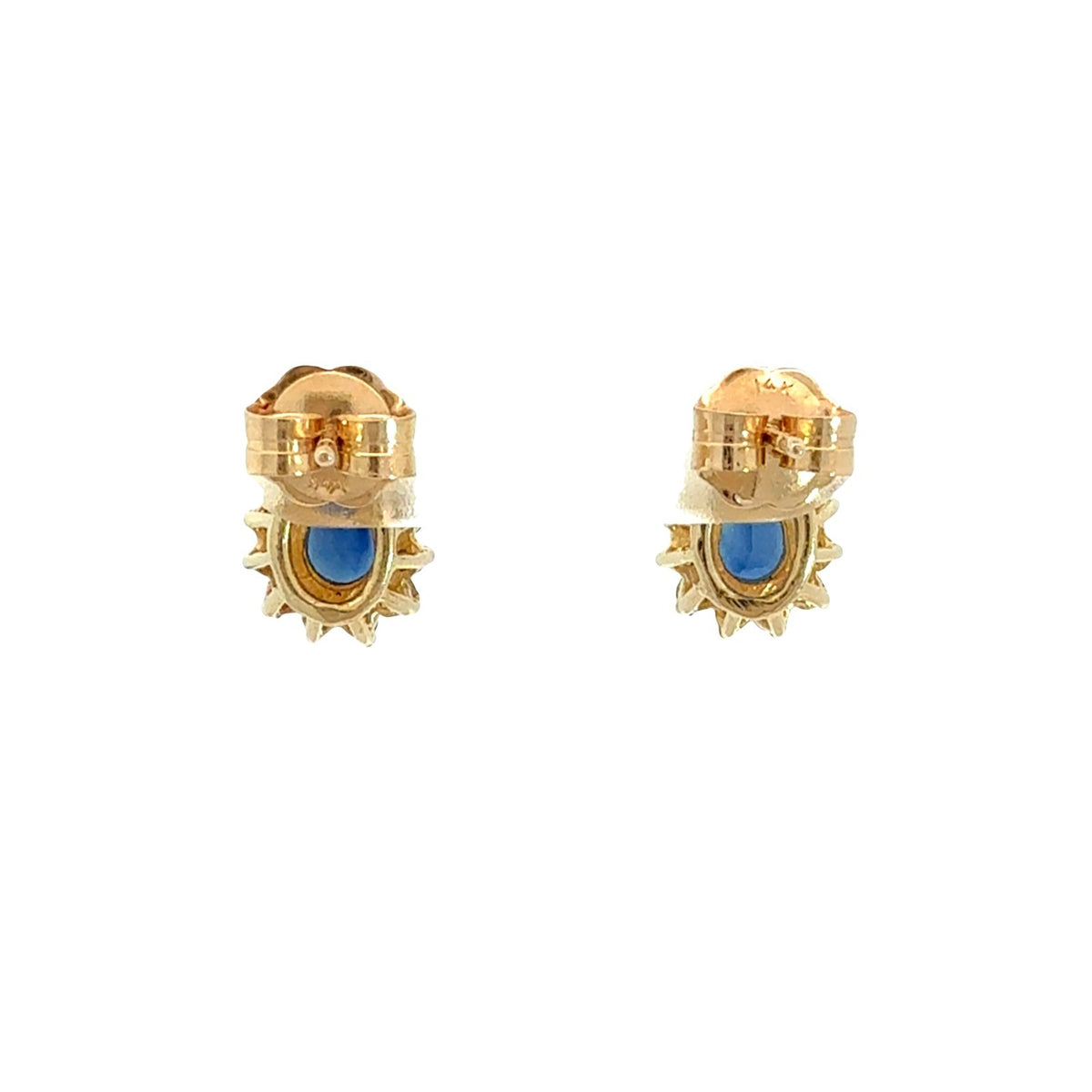 14k Yellow Gold Pear-Cut 1.20cttw Sapphire & 0.39cttw Diamond Halo Earrings3