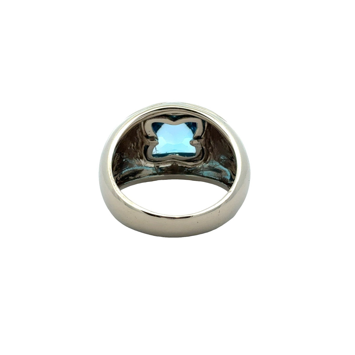 14k White Gold & Topaz Star Shape Dome Ring Size 6.253