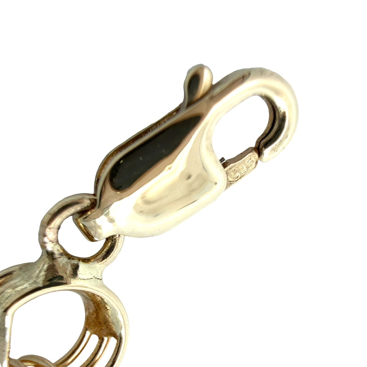 Stamped 14k Yellow Gold Interlocking Triple Link Chain Bracelet 7"4