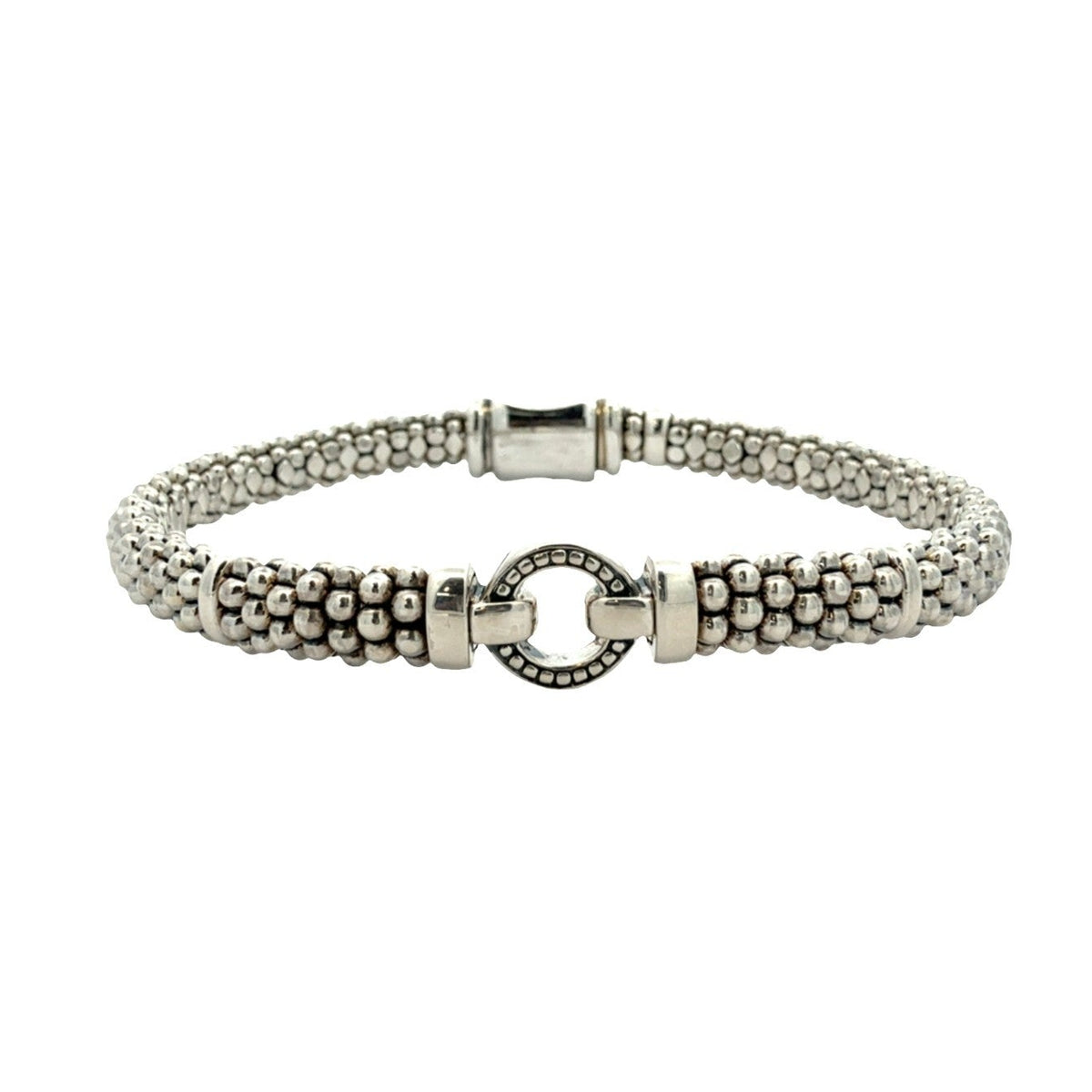 LAGOS Enso Circle Caviar Sterling Silver Bracelet Medium 6.5"0