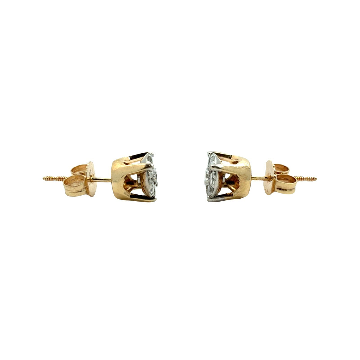 14k Yellow Gold 0.53cttw Diamond Cluster Stud Earrings2