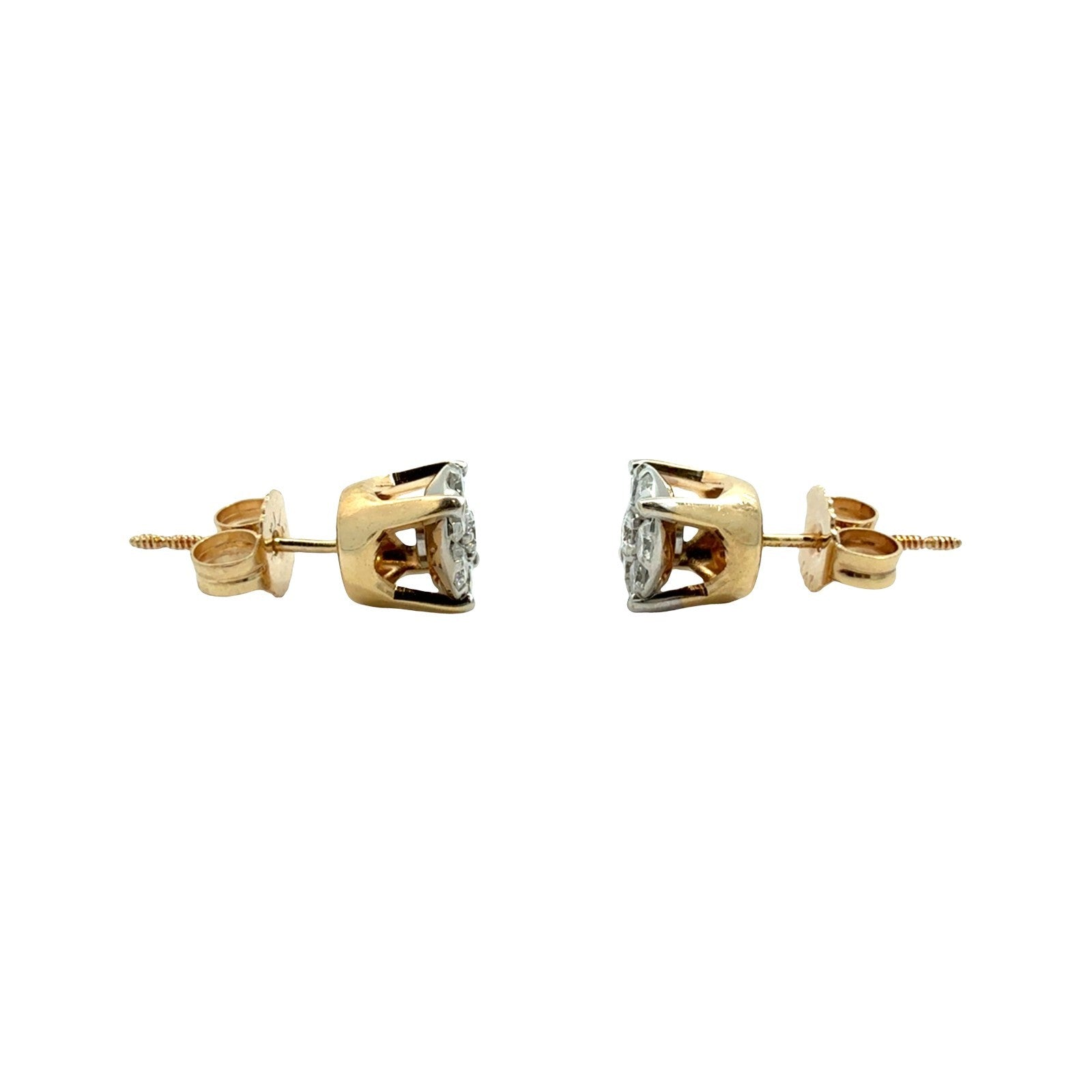14k Yellow Gold 0.53cttw Diamond Cluster Stud Earrings2