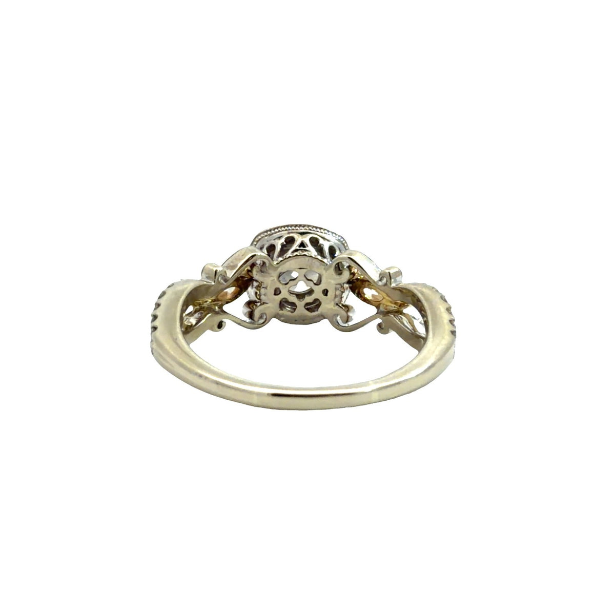 14k Two Toned Gold 1.56cttw Diamond Halo Engagement Ring Size 72