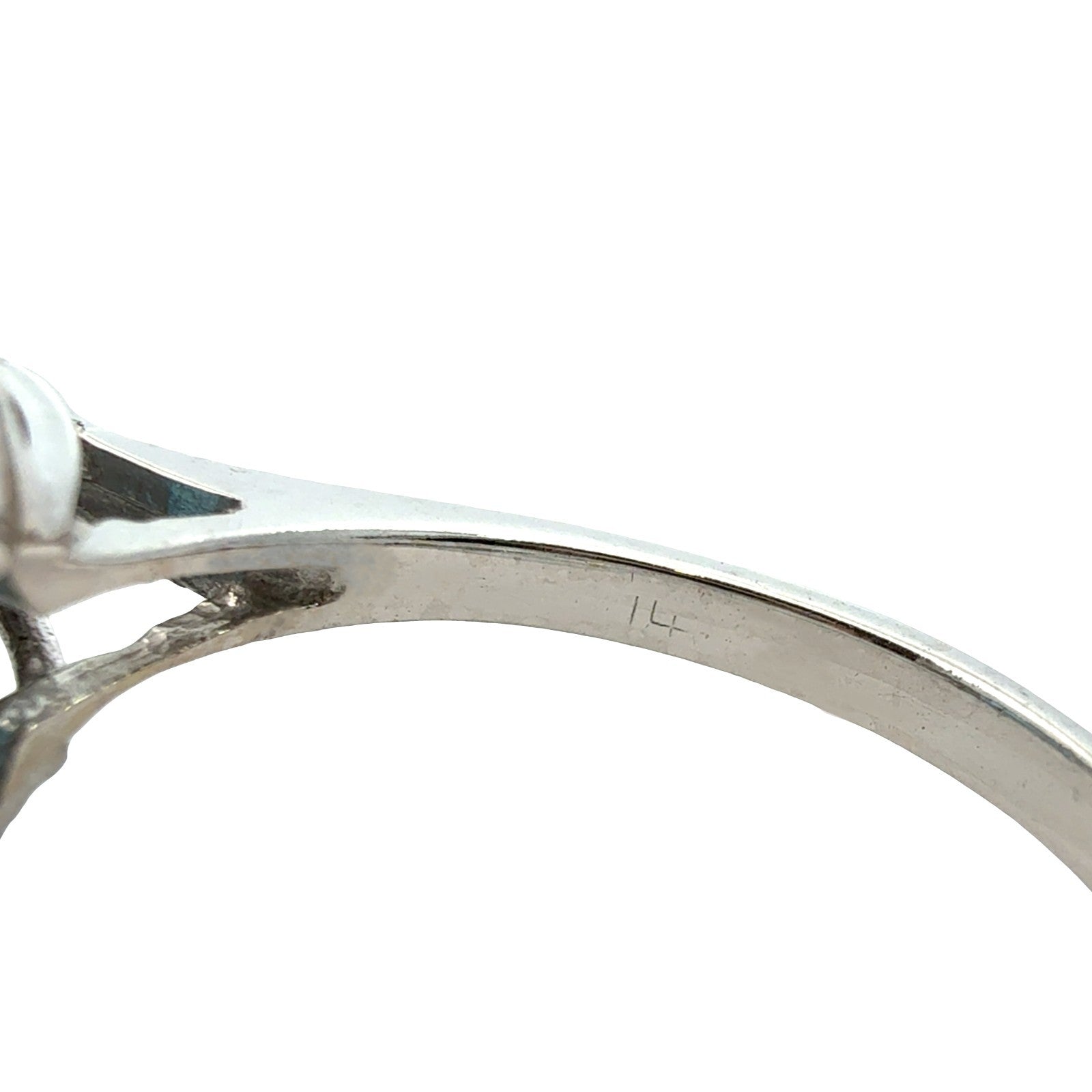 Vintage 14k White Gold 7.09tcw Blue Topaz 0.39cttw Diamond Cocktail Ring5