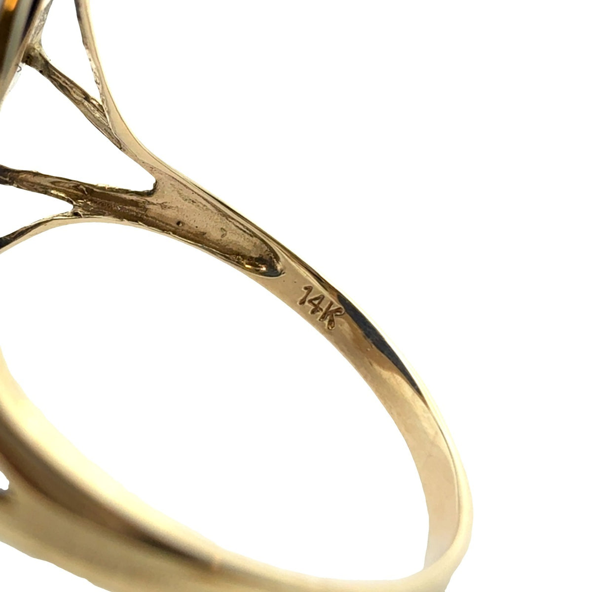 Estate 14k Yellow Gold, Aquamarine, & Lapis Lazuli Cocktail Ring4