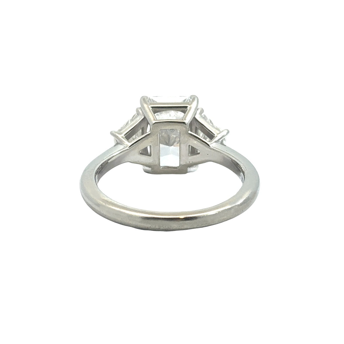 18k White Gold Flawless Radiant Cut 5.43cttw Diamond Three-Stone Engagement Ring3