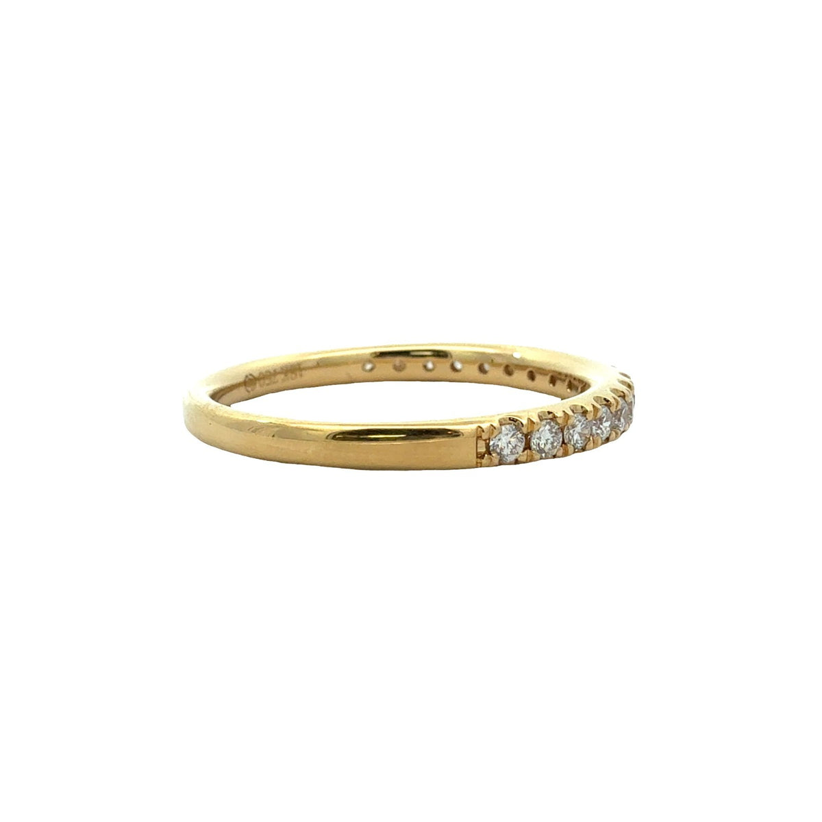 18k Yellow Gold 0.34ctw Diamond Half Eternity Band Size 6.751