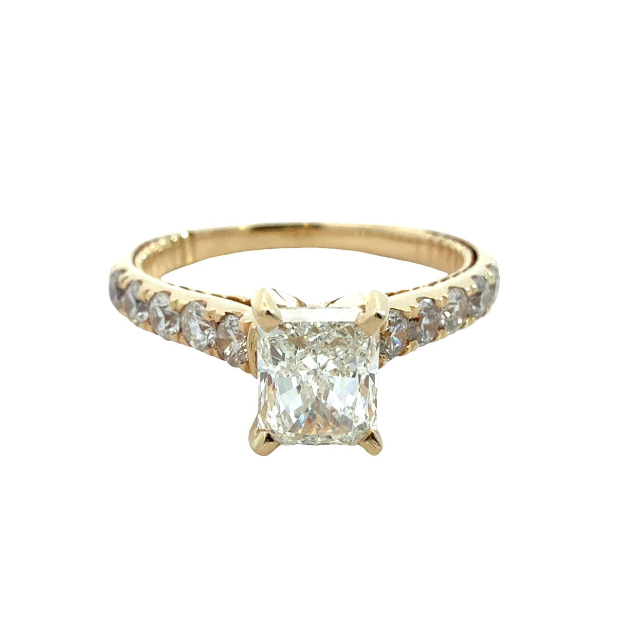 14k Yellow Gold 1.55ctw (1.00ctw) Radiant Cut Diamond Engagement Ring Size 7.55