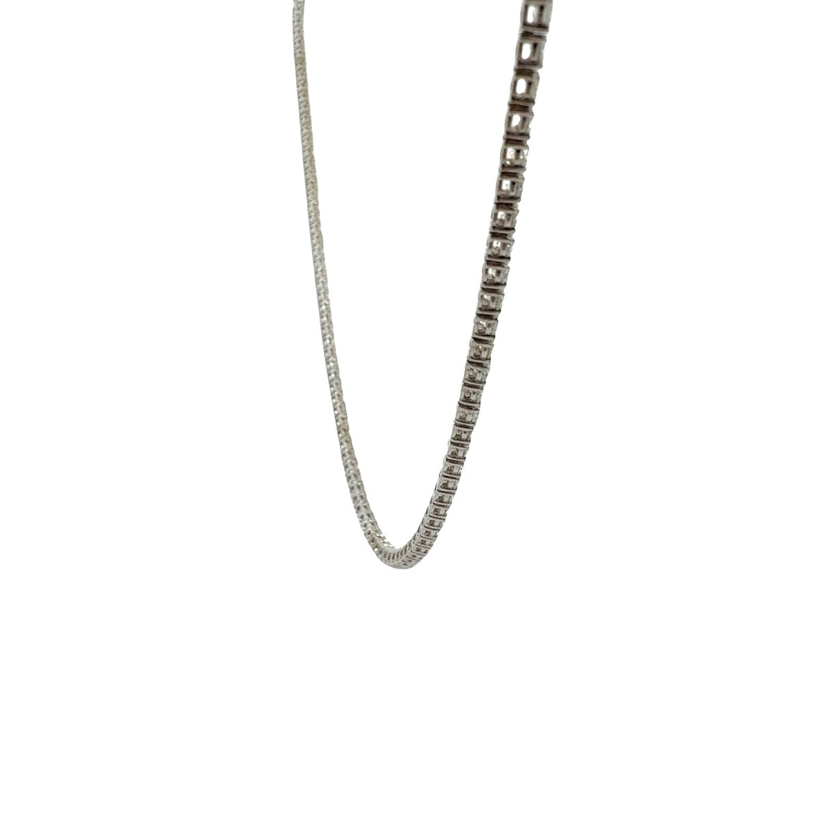 NEW 14k White Gold 10.35cttw Diamond Tennis Necklace 16"3