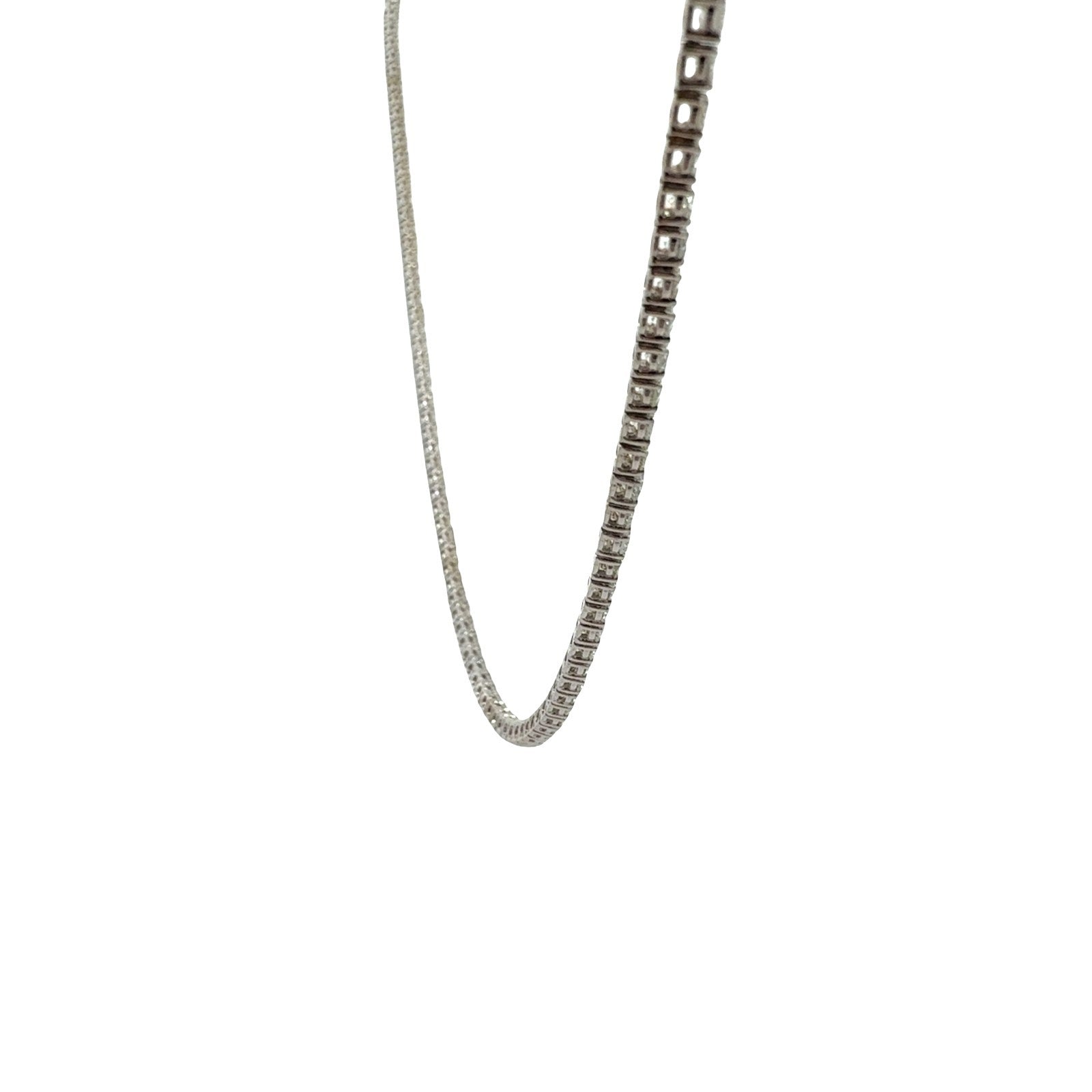 NEW 14k White Gold 10.35cttw Diamond Tennis Necklace 16"3