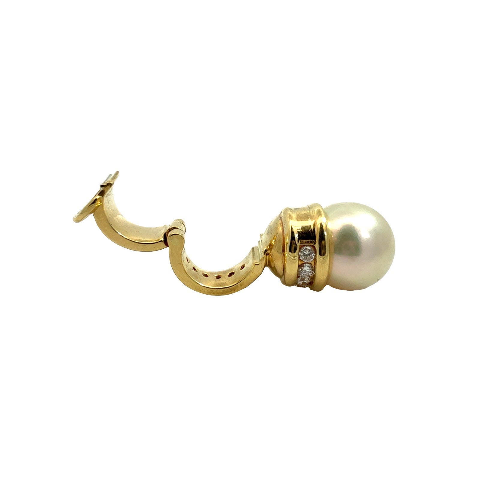 David Yurman 18k Yellow Gold Pearl and 0.32cttw Diamond Enhancer Pendant7