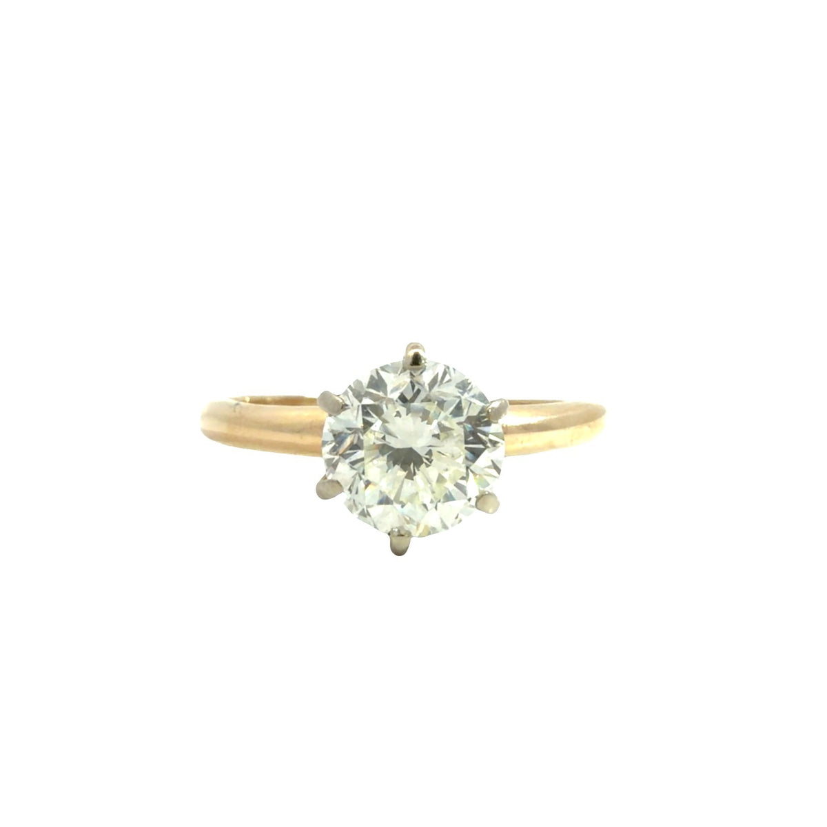 14k Yellow Gold Round Brilliant Solitaire 1.21cttw Diamond Engagement Ring 70