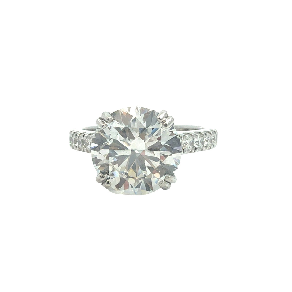 Platinum & 3.53ctw Lab Grown Diamond Pave Engagement Ring Size 5.257