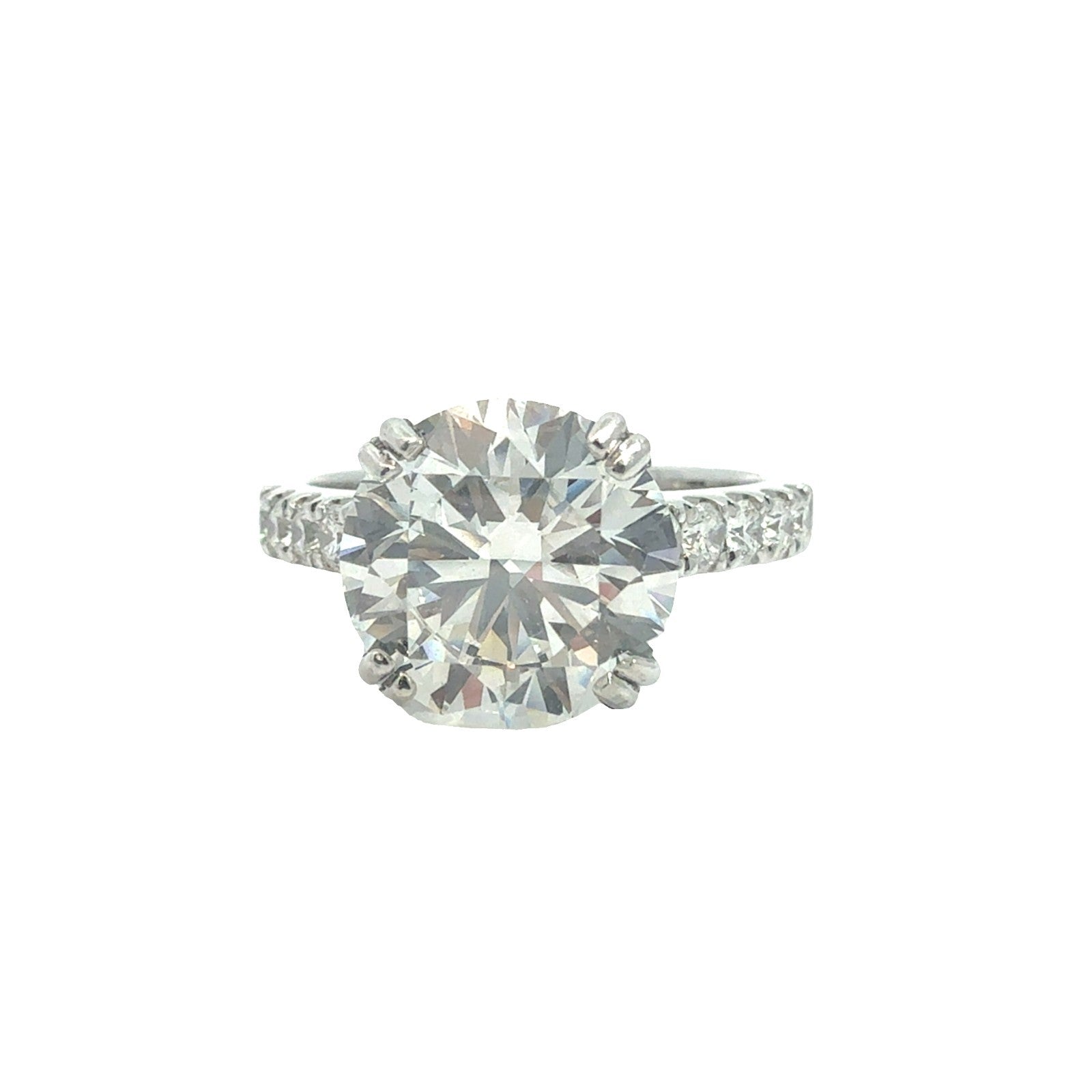 Platinum & 3.53ctw Lab Grown Diamond Pave Engagement Ring Size 5.257