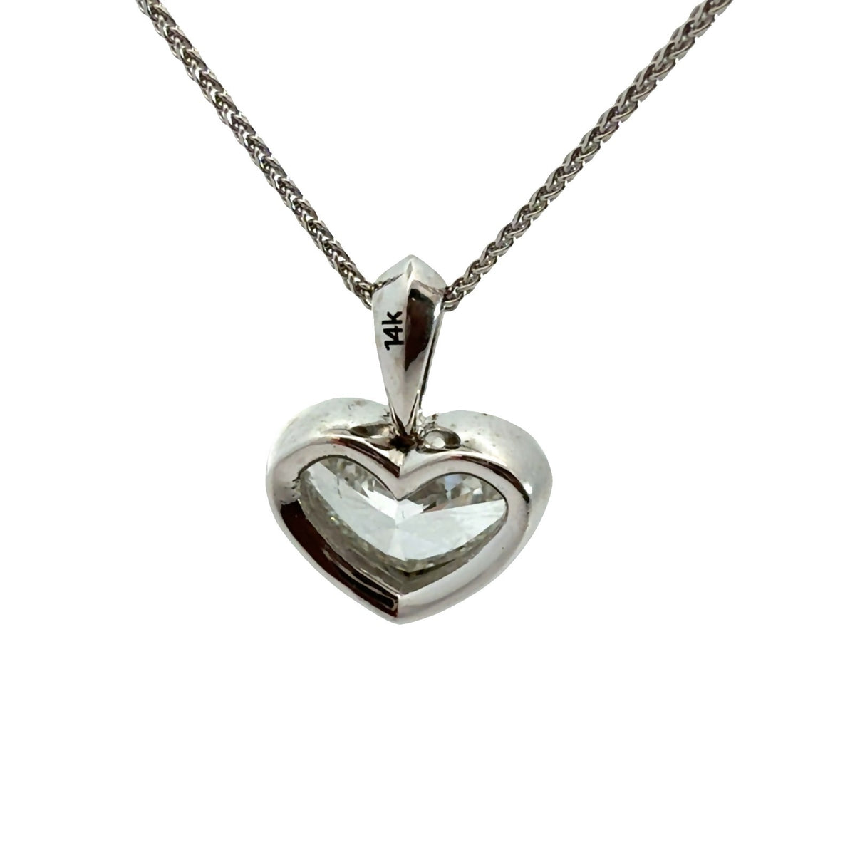 14k White Gold and 3.06ctw Diamond Heart Pendant Necklace4