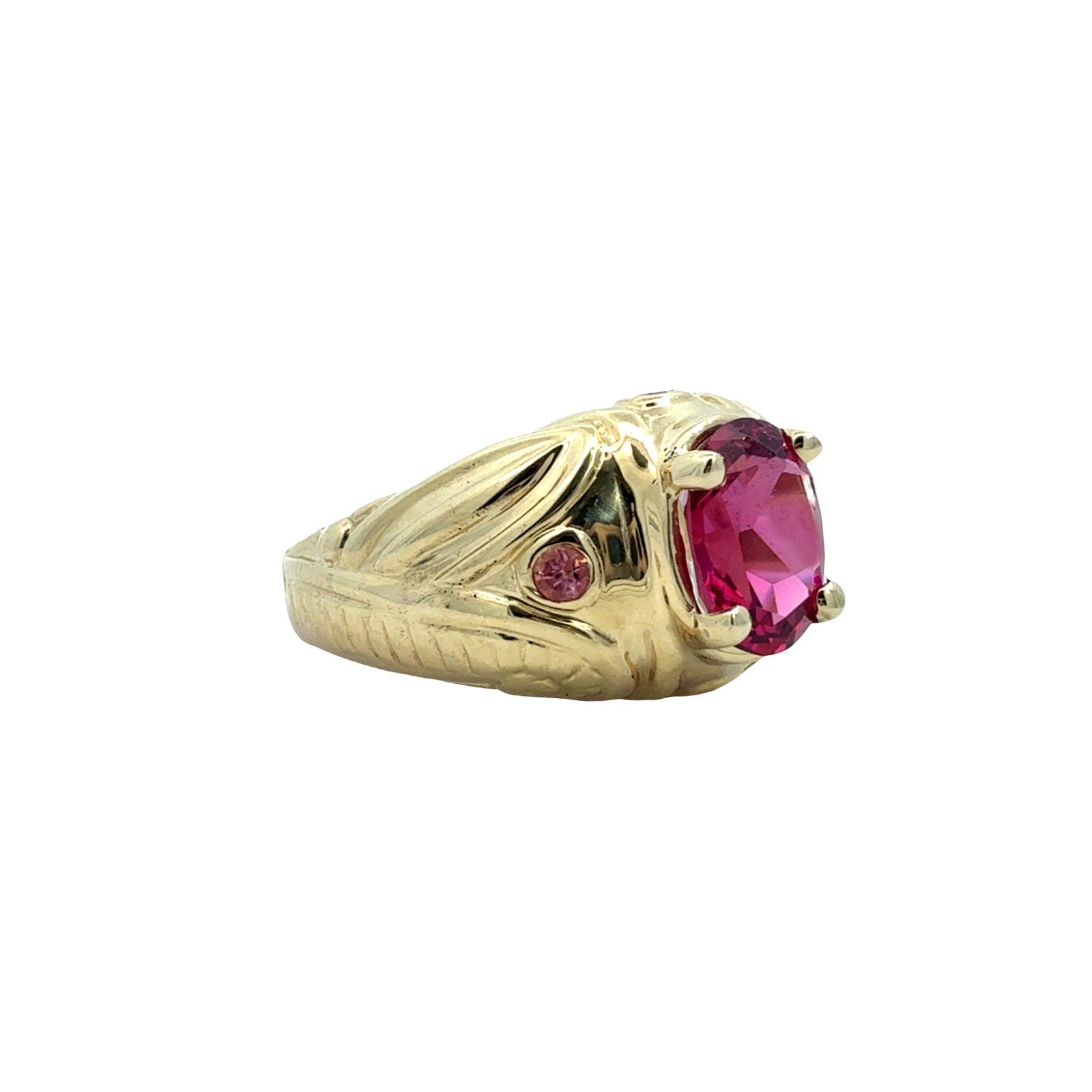 Vintage 14k Yellow Gold & 1.78cttw Pink Tourmaline Multistone Statement Ring 2